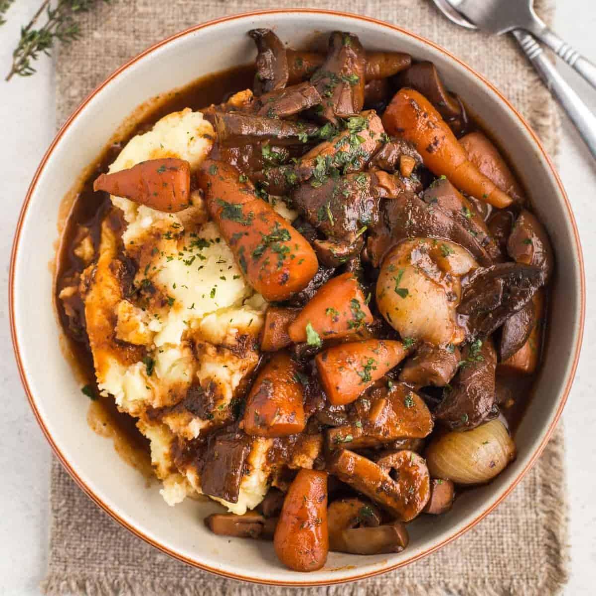 Mushroom Bourguignon